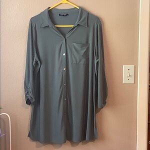 Roz & Ali Teal Long Sleeve Dress